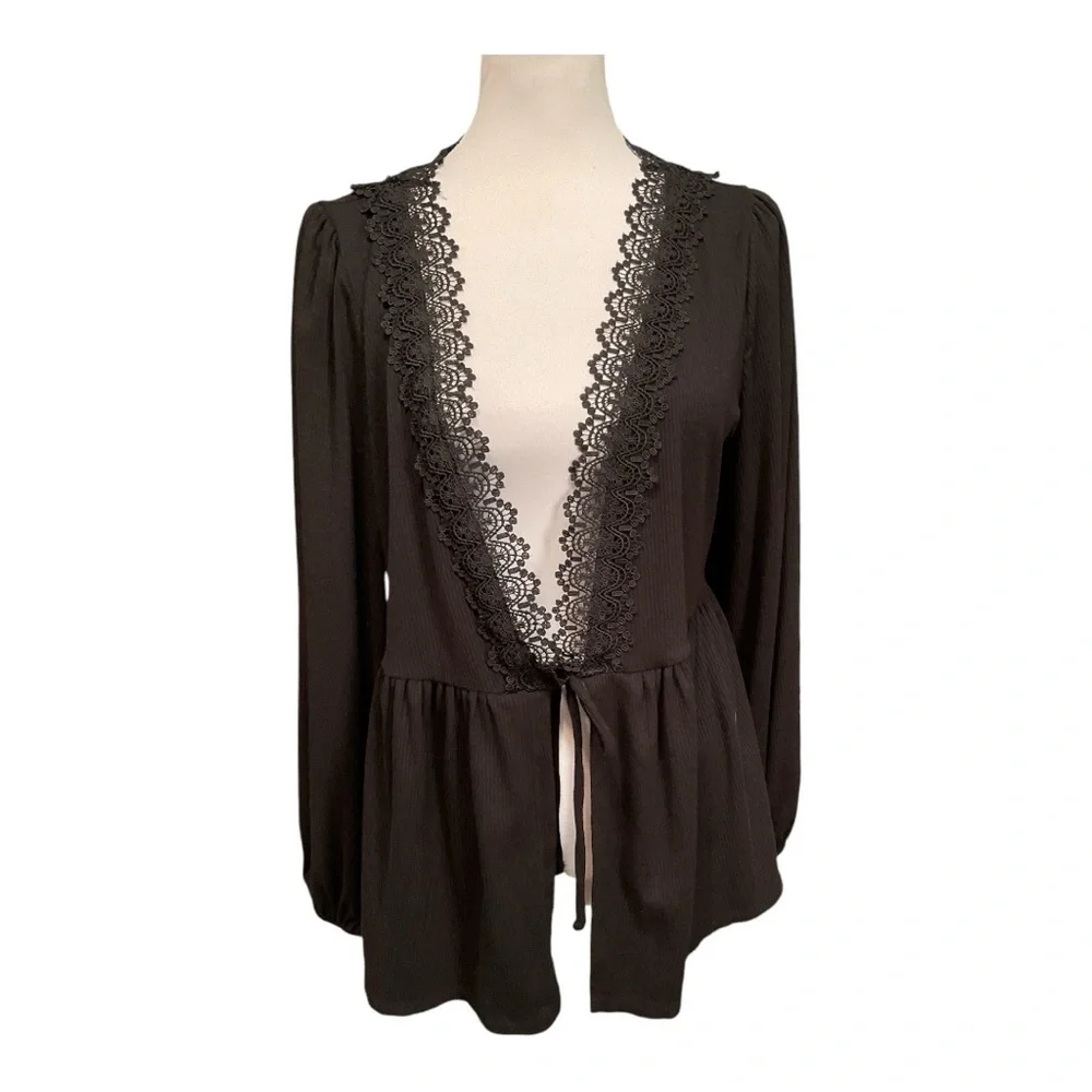 Torrid Supersoft Rib V-neck Trim Tie Top Size 1